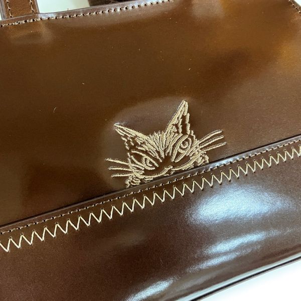厚牛皮小手提肩背包-棕色 