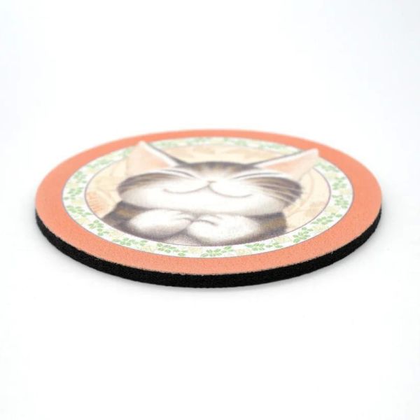 軟式吸水杯墊-好運貓 