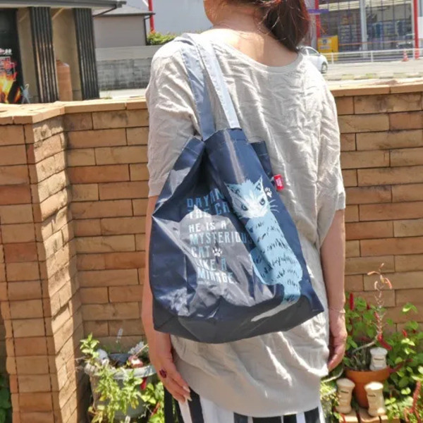 ED貓尾購物袋-回頭-深藍 