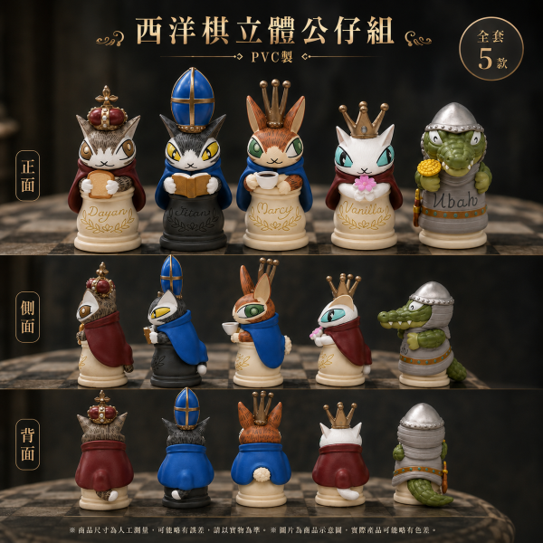 西洋棋立體公仔組(五入) 