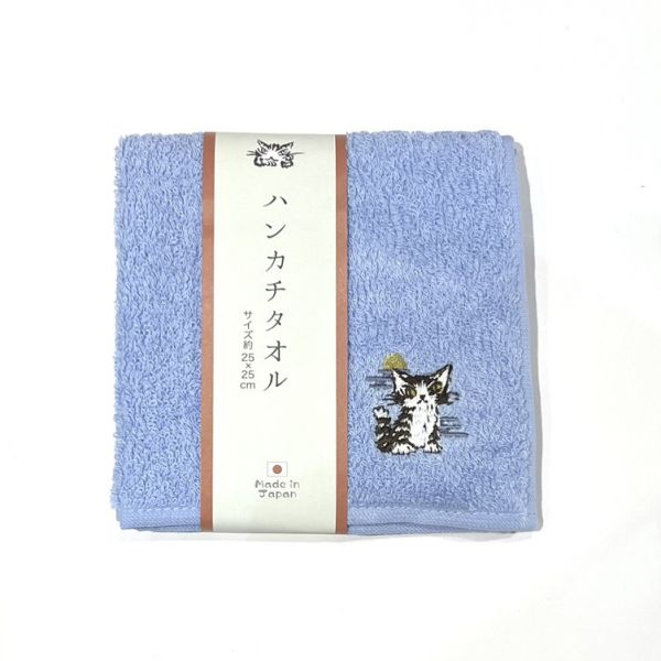 刺繡手帕-藍色-月夜 