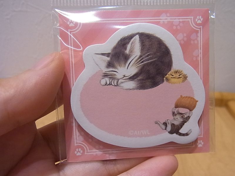 便利貼-造型-睡貓-粉 