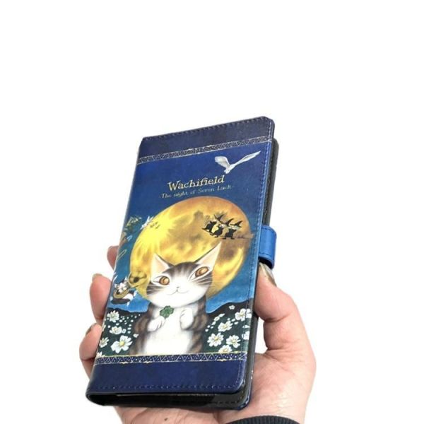 手帳型手機套-滿月夜 