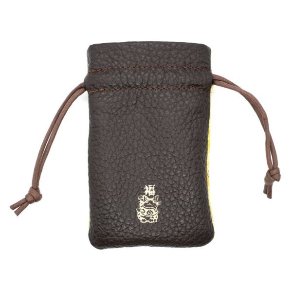 風神雷神皮革束口袋 