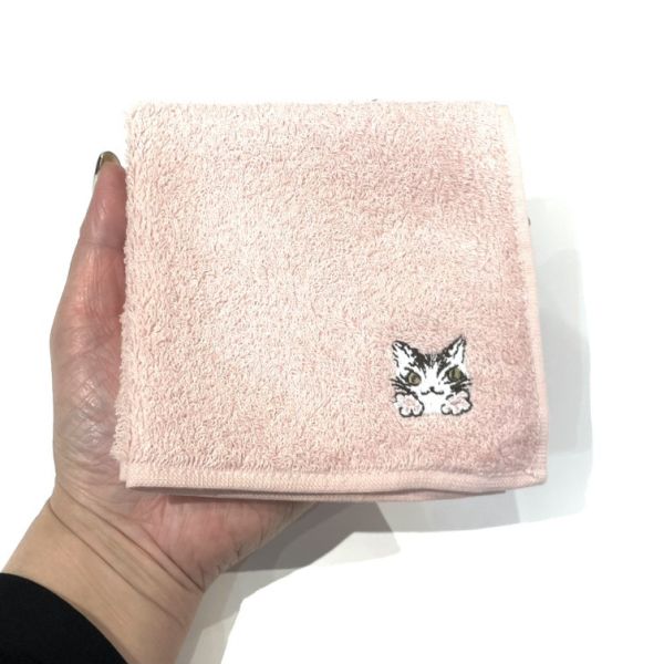 刺繡手帕-桃包-肉球 