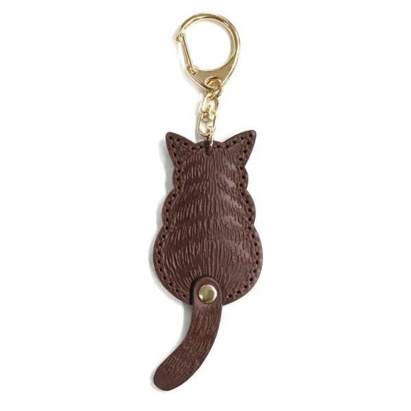 粉彩尾巴鑰匙圈-棕褐色 