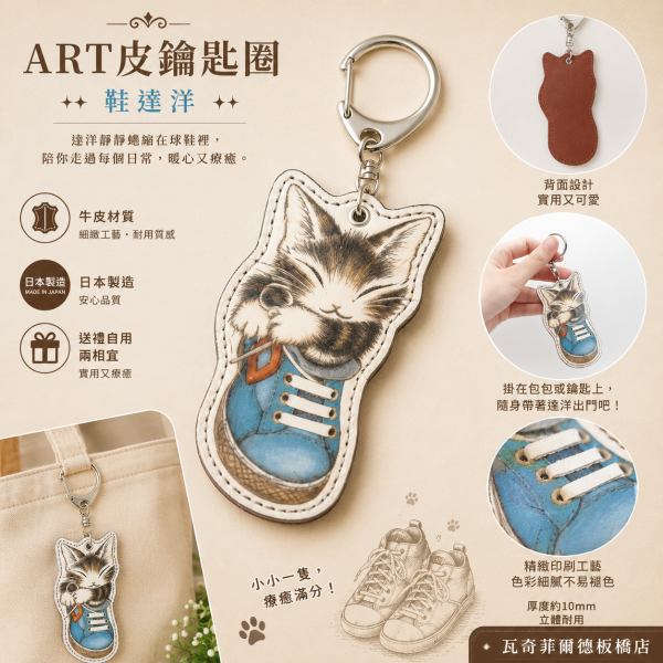 ART皮錀匙圈-鞋 