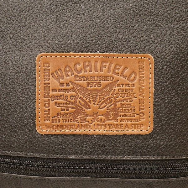 厚牛皮感後背包-黑 