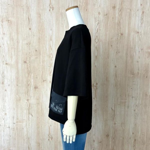 隨身包風寬版T恤-黑 