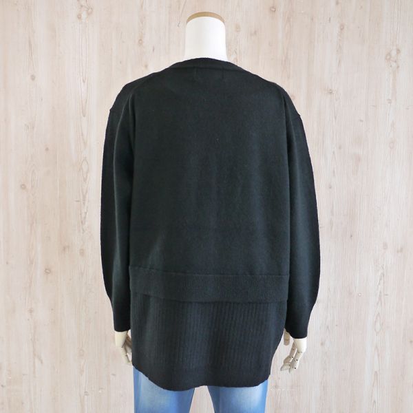 V領針織外套+連帽圍巾 