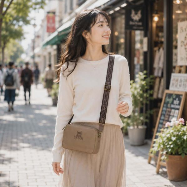 日本限定-牛皮小肩背包 