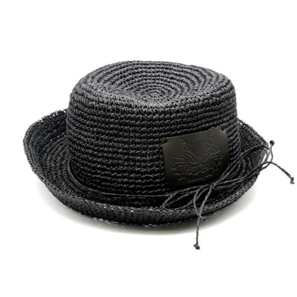 草帽風帽子-黑 