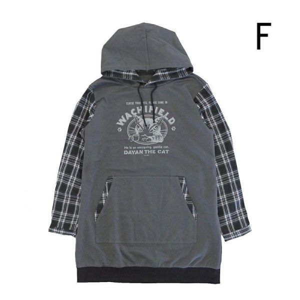 異材質拼接連帽長版上衣TNC 