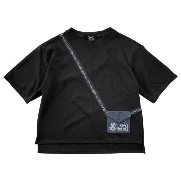 隨身包風寬版T恤-黑 