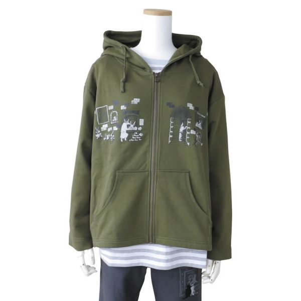 連帽拉鍊大學T外套-M 