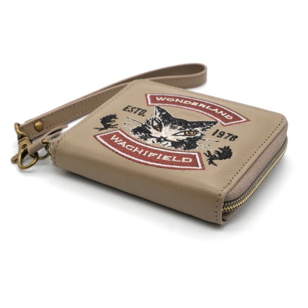 刺繡達洋牛皮短夾 