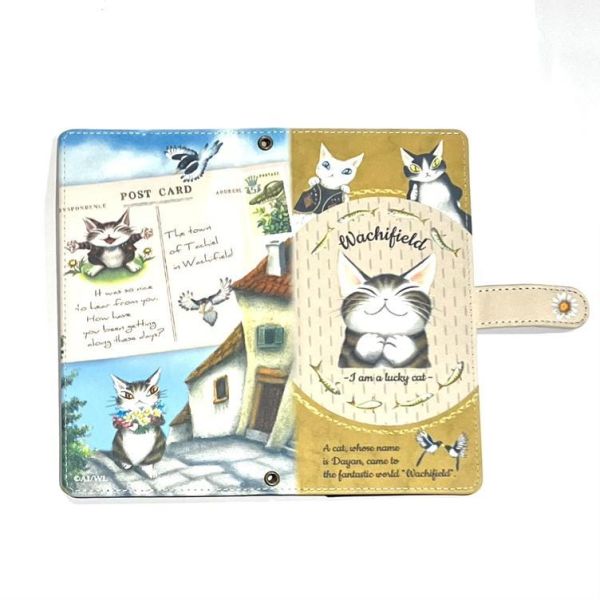 手帳型手機套-好運貓 