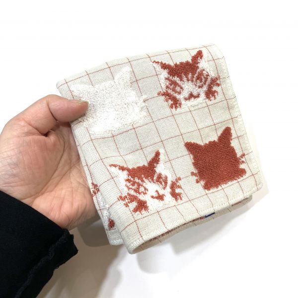 刺繡手帕-貓臉 