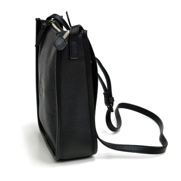 皮革單肩包-黑色 