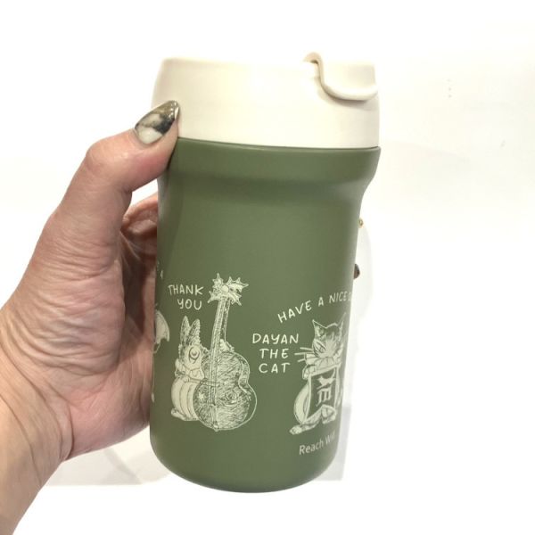 CAFE寬口保溫杯-綠 