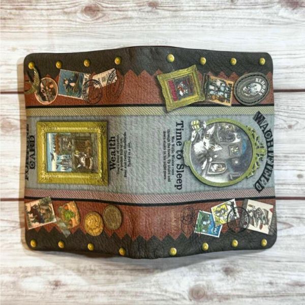 幸運牛皮對摺短夾 