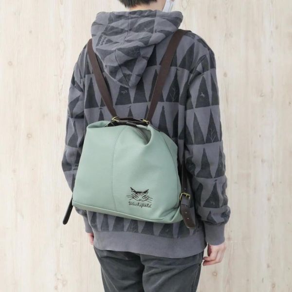 輕量防潑水S皮革2WAY後背包 