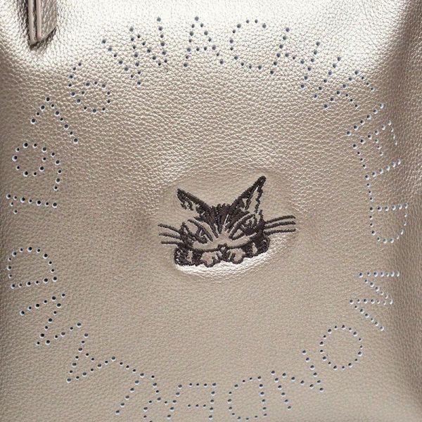 皮革單肩包-香檳色 