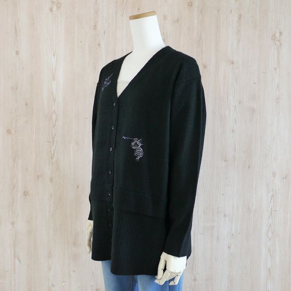 V領針織外套+連帽圍巾 