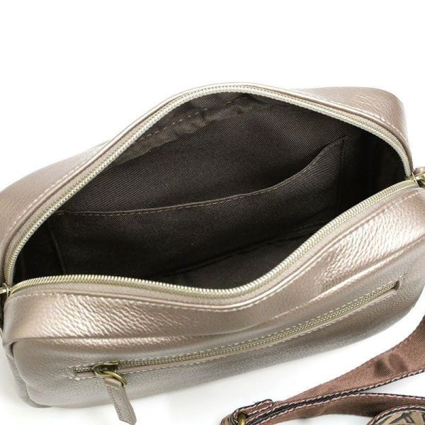 日本限定-皮革側背包-金 