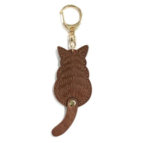 粉彩尾巴鑰匙圈-巧克力色 