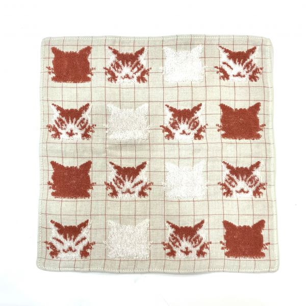 刺繡手帕-貓臉 
