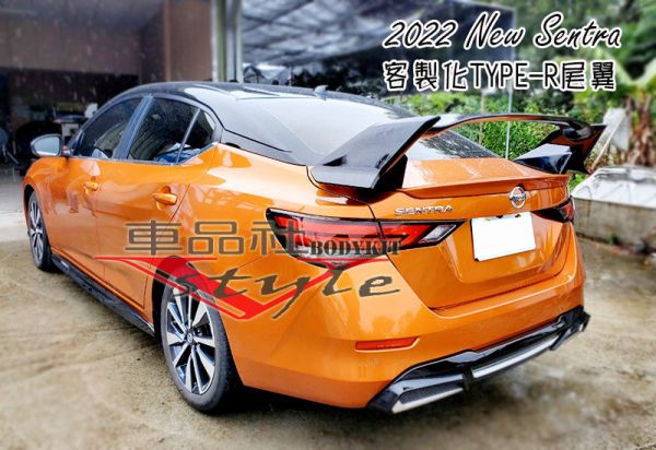 【車品社空力】 NISSAN 22-24年 SENTRA 客製化Ttpe-R款尾翼  (亮黑完工價) 