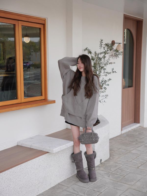 OneWear.｜韓系兩件式厚磅針織毛衣 