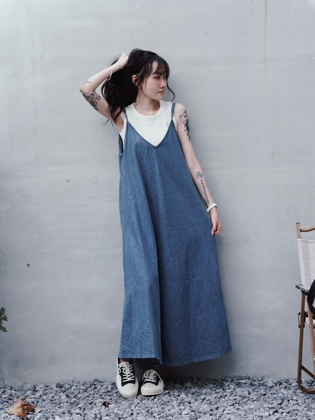 iNINE日式夏季牛仔傘裙 