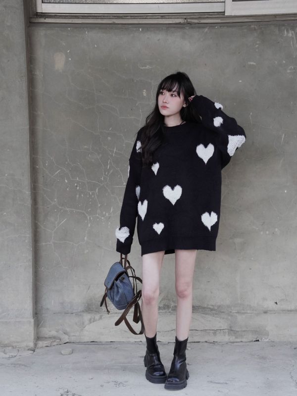 iNINE 滿滿愛心冬日暖暖針織毛衣 
