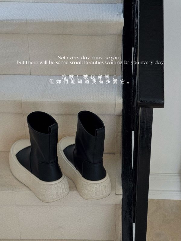 Boots.｜iNINE Mis牛皮厚底靴 