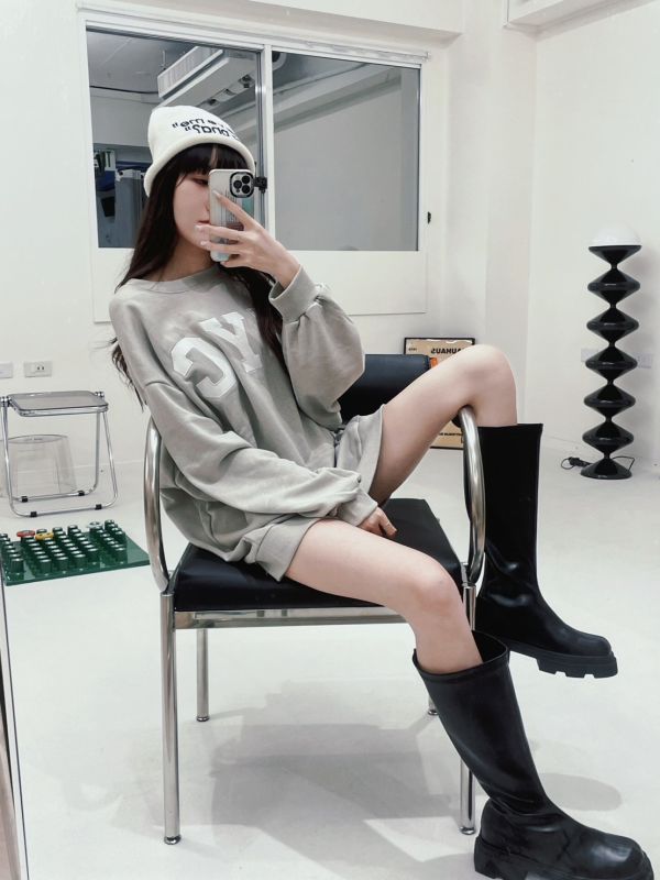 iNINE韓系軟底軟皮方頭靴 