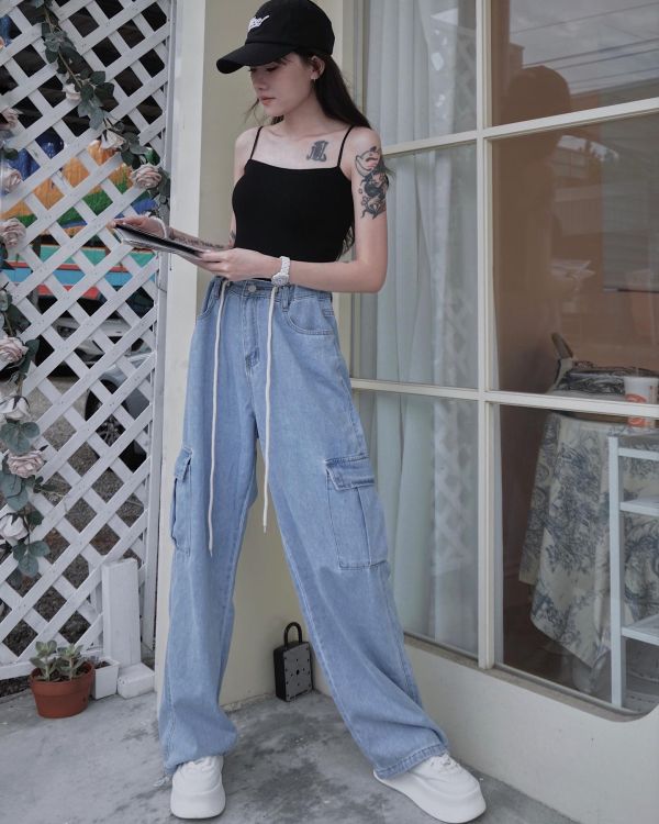 iNINE 正韓卡扣兩穿牛仔工裝褲 