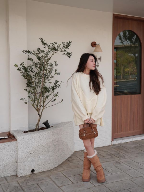 OneWear.｜韓系兩件式厚磅針織毛衣 