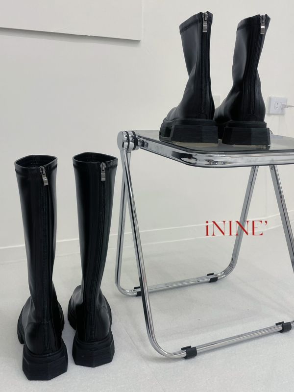 iNINE韓系軟底軟皮方頭靴 