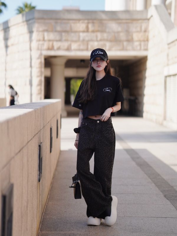 Bottom.｜天花板低調豹紋寬褲 