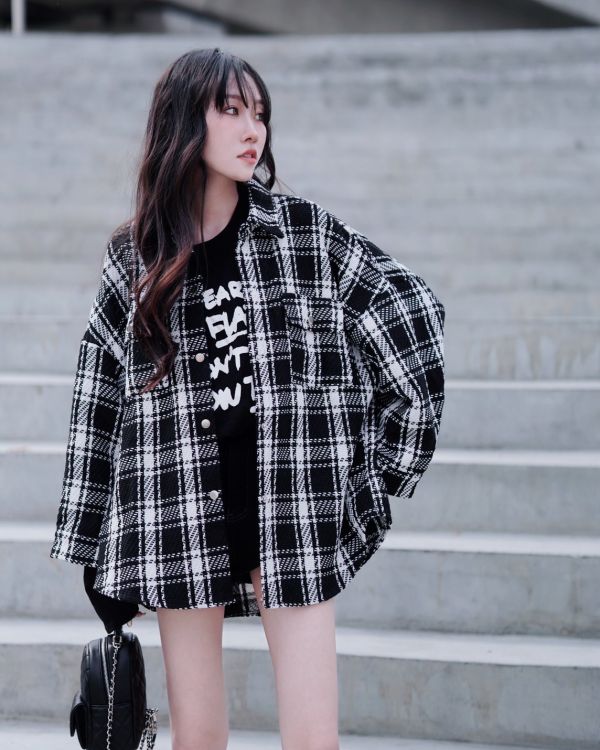 iNINE 小香風編織紋外搭 