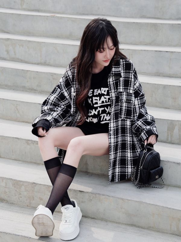 iNINE 小香風編織紋外搭 