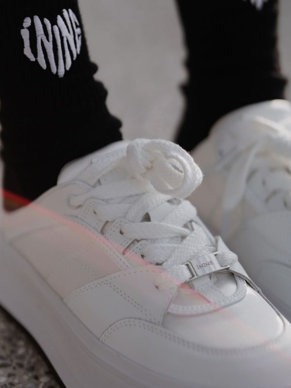 iNINE.｜White V5厚底小白鞋 