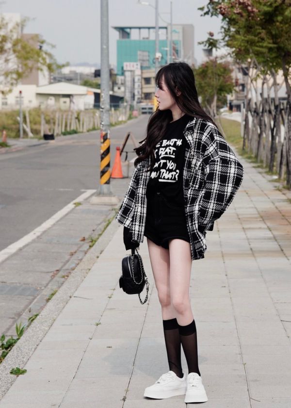 iNINE 小香風編織紋外搭 