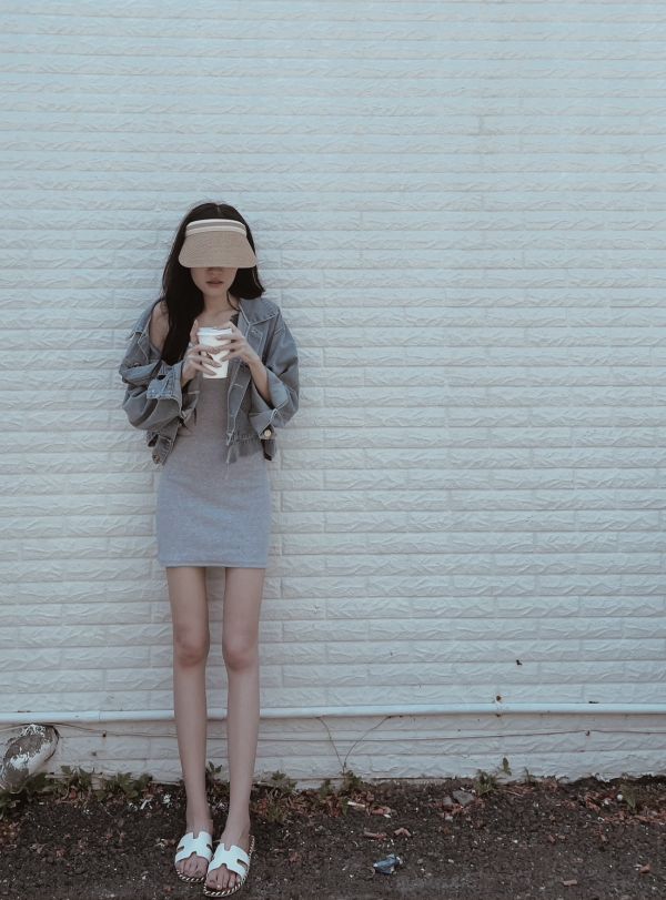 韓系草編無頂帽 