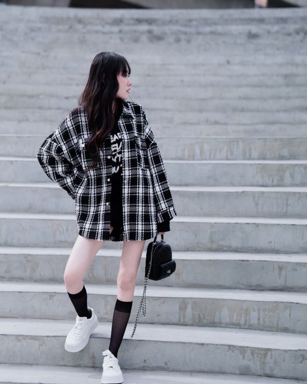 iNINE 小香風編織紋外搭 