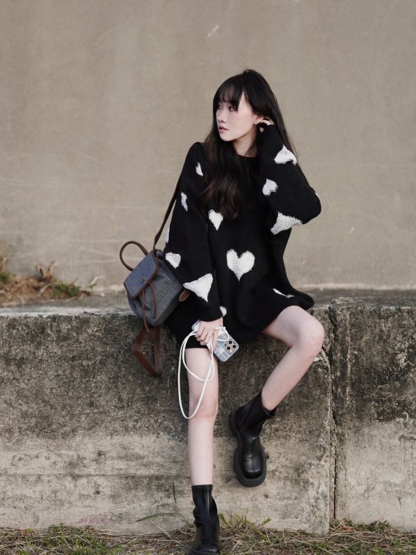 iNINE 滿滿愛心冬日暖暖針織毛衣 