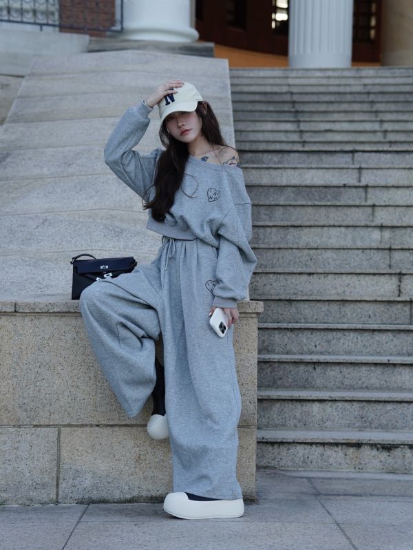 Set.｜iNINE獨家自訂慵懶風斜肩套裝 