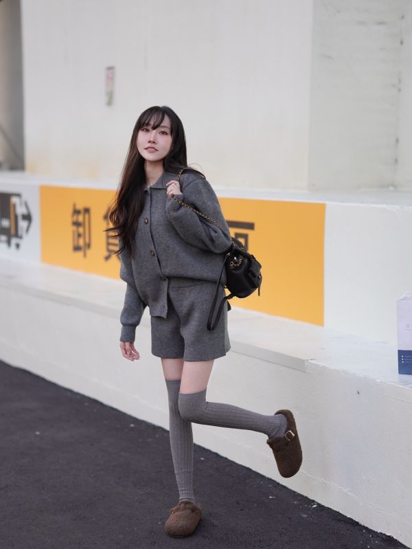 翻領언니針織套裝 